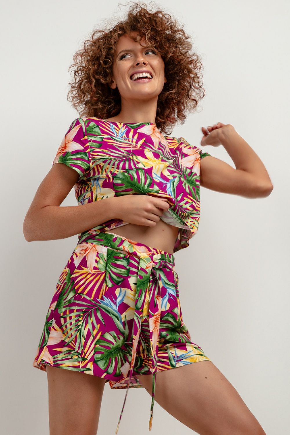 Tessita lightweight patterned viscose summer shorts, designed for comfort and style, perfect for beach outings and city strolls.