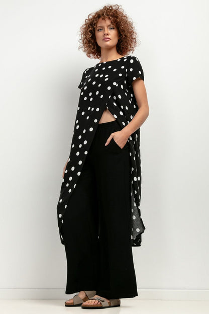 Tessita Women's Viscose Tunic T410 flat lay arrangement, displaying its luxurious viscose material and trendy design elements.