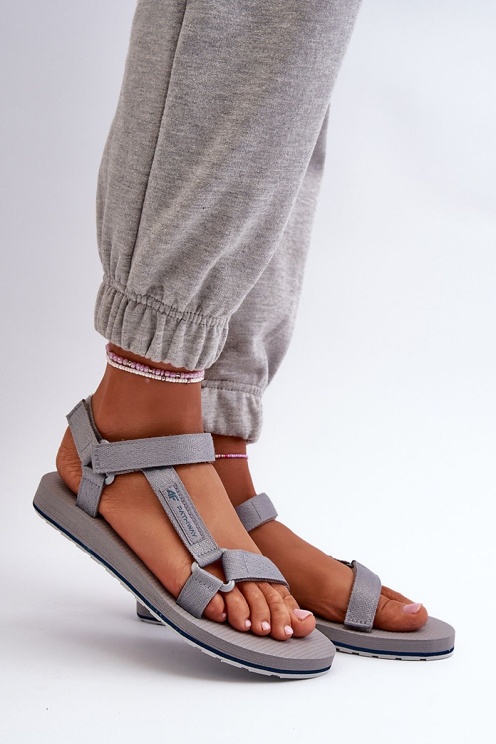 Luxury women's sports sandals by Step in style featuring a stylish Velcro strap closure, designed for comfort and support during summer activities.
