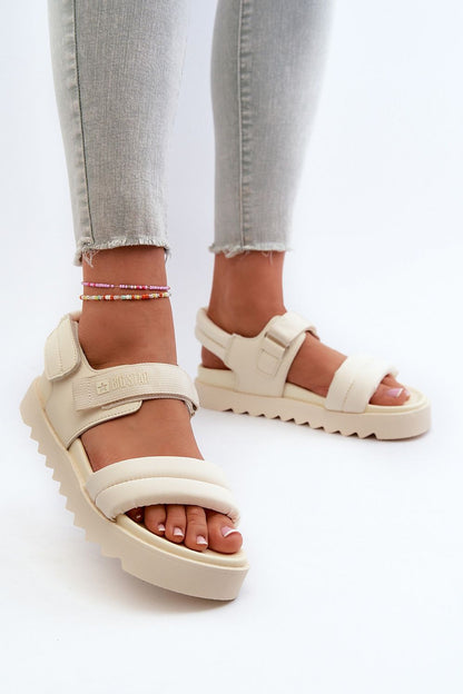 Discover chic elegance with Big Star Women's Platform Sandals, crafted for all-day wear, showcasing Velcro straps and a stylish design by Step in Style.