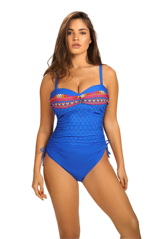Luxurious Barontex one-piece swimsuit featuring adjustable straps and push-up support, designed to enhance your beach style.