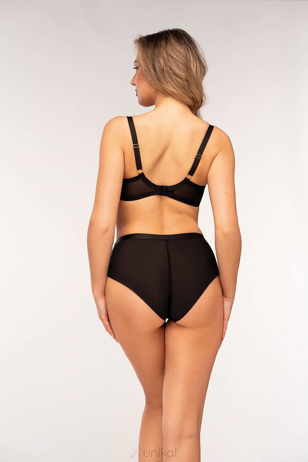 Luxury Griselda panties by Unikat, featuring stylish decorative stripes and a smooth back in black, crafted for a flattering fit and all-day comfort.