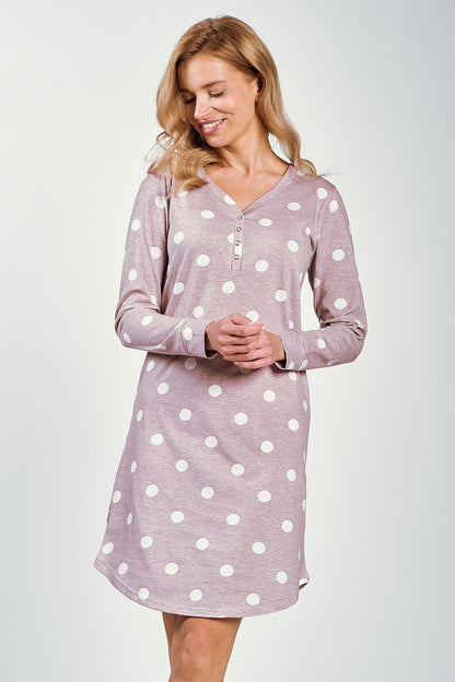Detailed view of Taro's Elegant Nightgown, showcasing its semicircular hem and elegant design, ideal for a comfortable night.