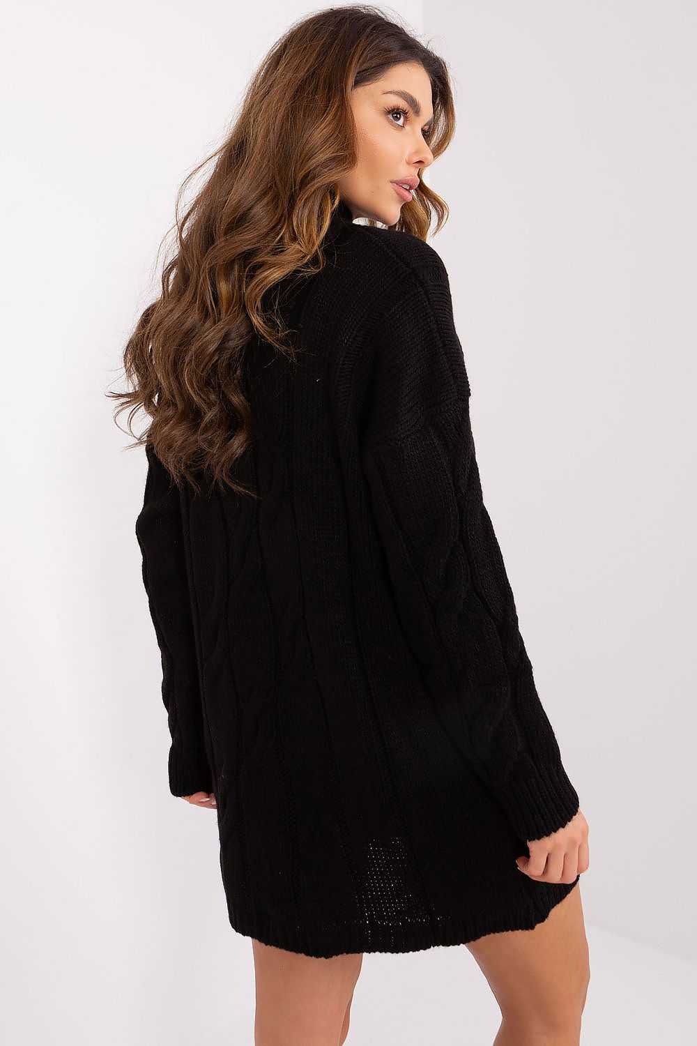 Elegant turtleneck dress by Badu made from luxurious wool and acrylic blend, perfect for chic everyday wear.