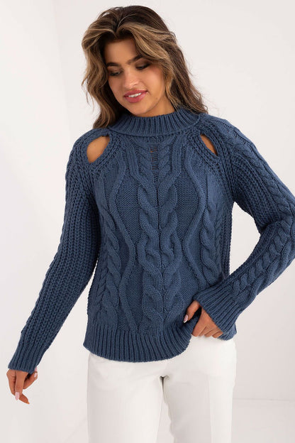 Close-up of the Womens Luxe Badu Jumper's unique knit texture, perfect for adding sophistication to everyday wear.