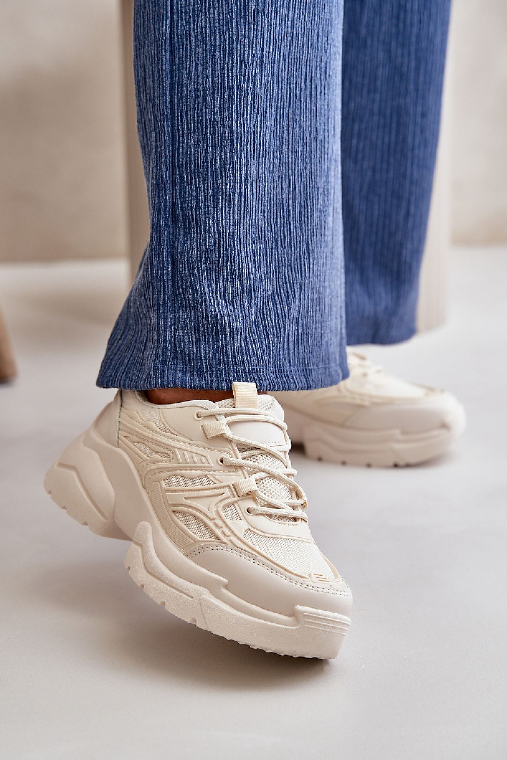 Elegant women's eco leather sneakers by Step in style, featuring a stylish design with a 6.5cm upper and 4cm platform, perfect for both comfort and fashion.