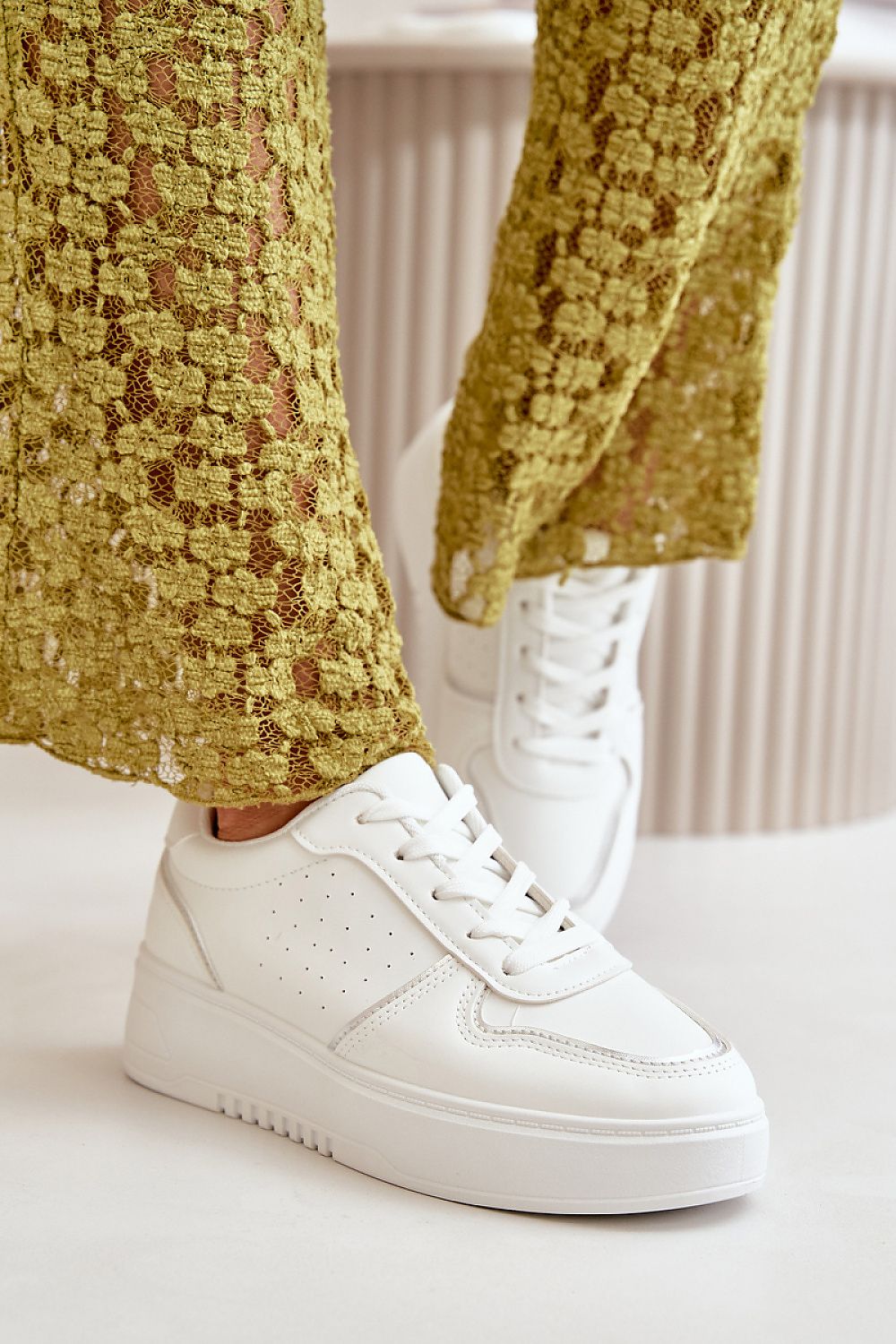 Stylish Women's eco leather sneakers by Step in Style featuring a 3.5cm platform and decorative lacing, perfect for contemporary everyday fashion.