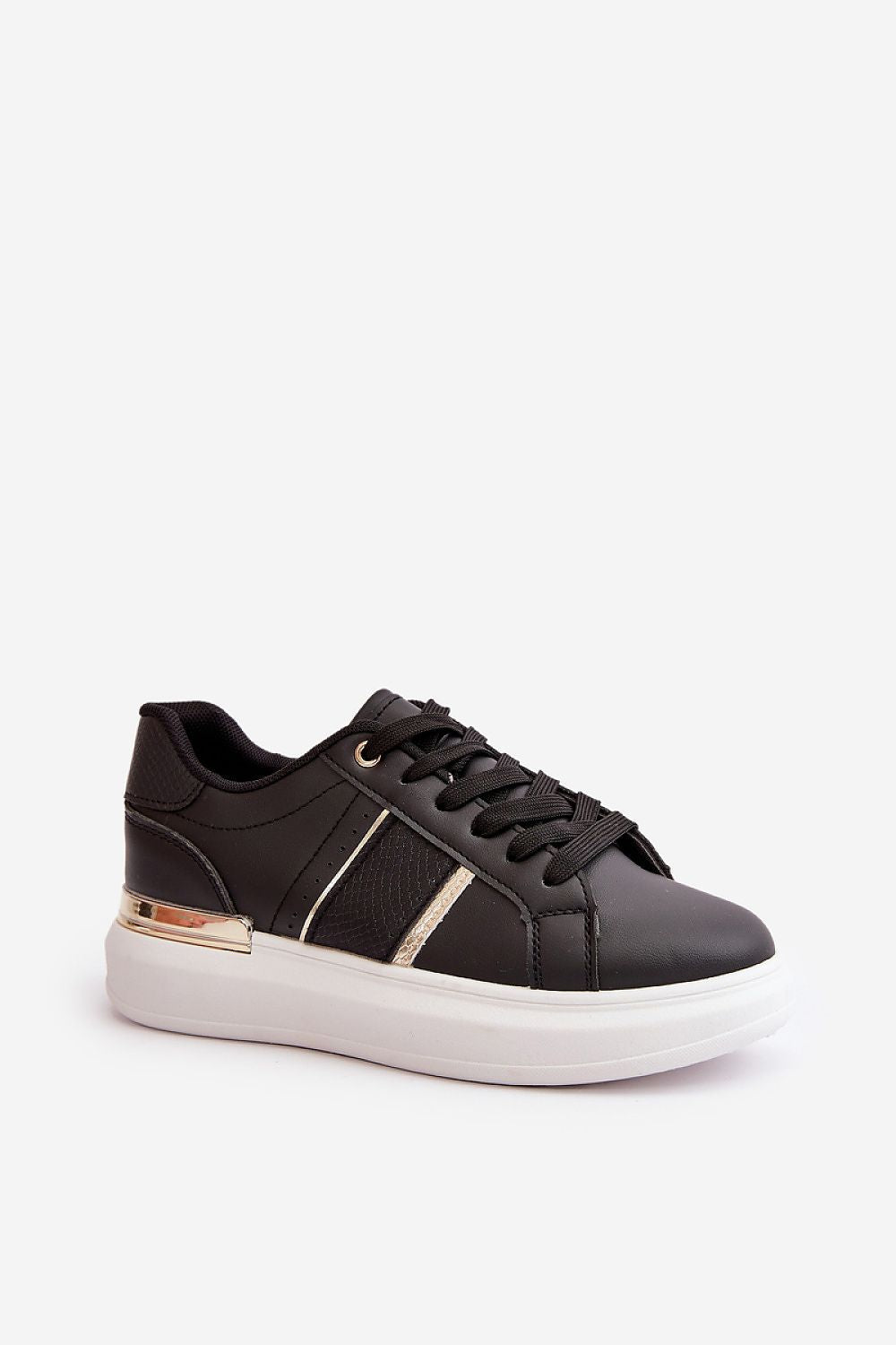Stylish platform sneakers for women by Step in Style, designed with eco leather and a sophisticated mirrored detail, perfect for elevating any casual outfit.