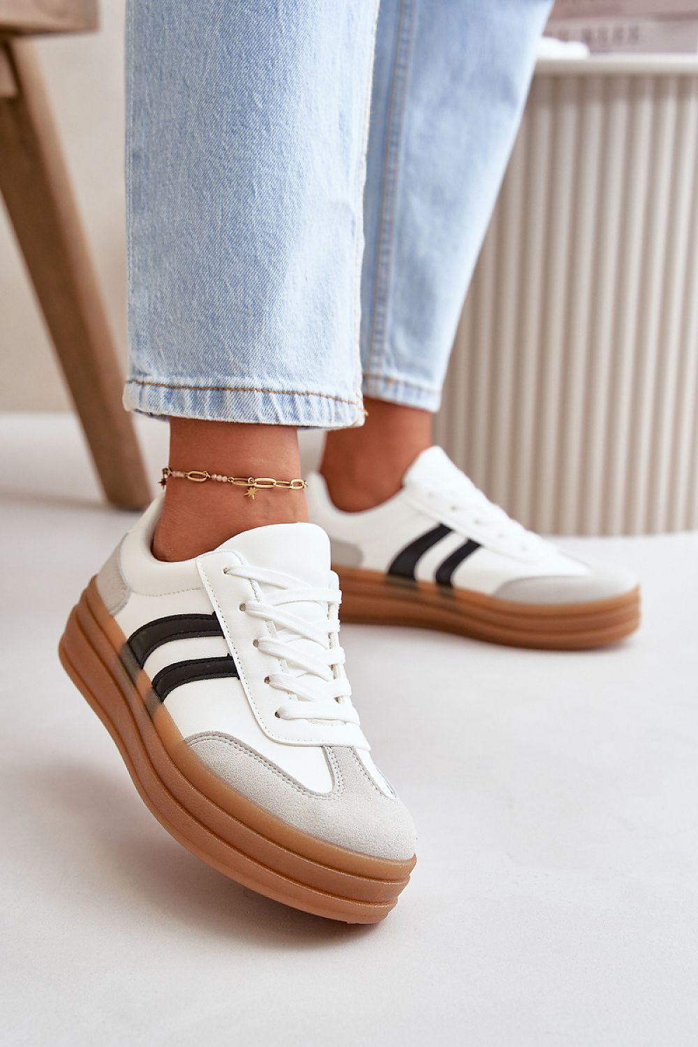 Sophisticated view of the Trendy Platform Sneakers for Women, designed by Step in Style, highlighting comfort and fashion with a plush foam insole.