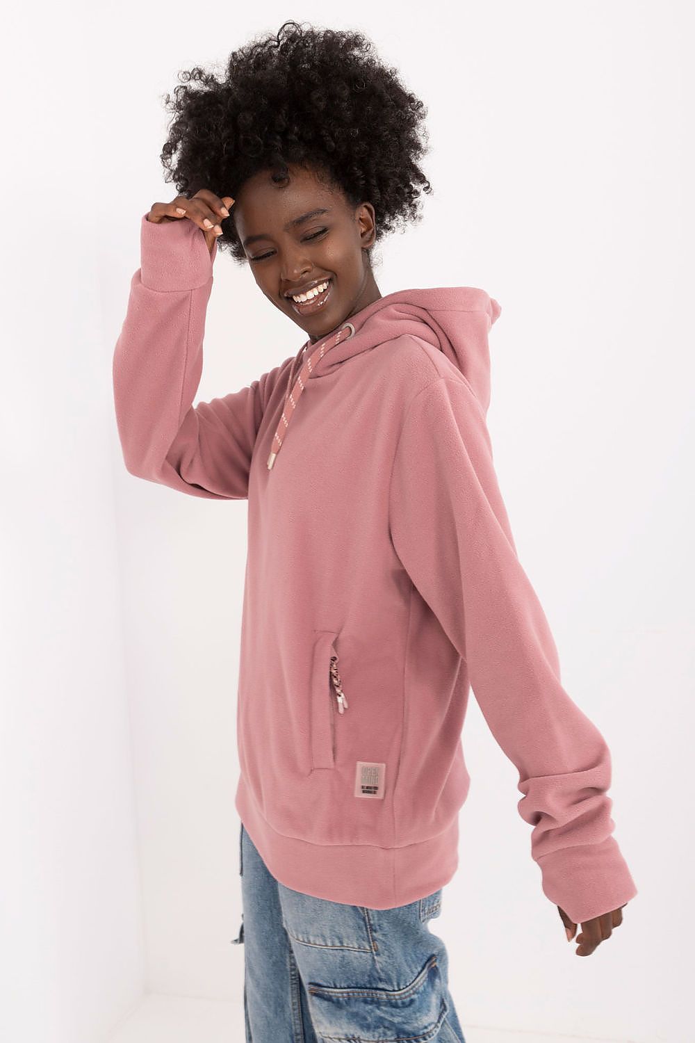 Elegant Women's Sublevel Insulated Hoodie featuring zippered pockets, ideal for cooler days and stylish comfort.