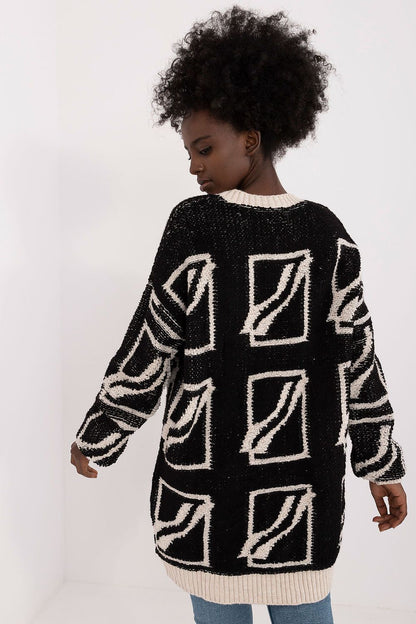 Badu luxury women's acrylic-wool blend jumper, designed with a casual print, emphasising a graceful silhouette for versatile wear.