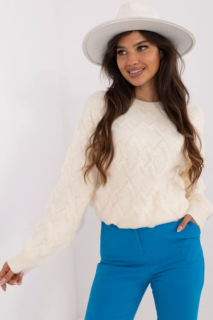 Back view of the Elegant Women's Casual Sweater by AT, maintaining a sleek silhouette and comfortable fit, ideal for sophisticated everyday wear.