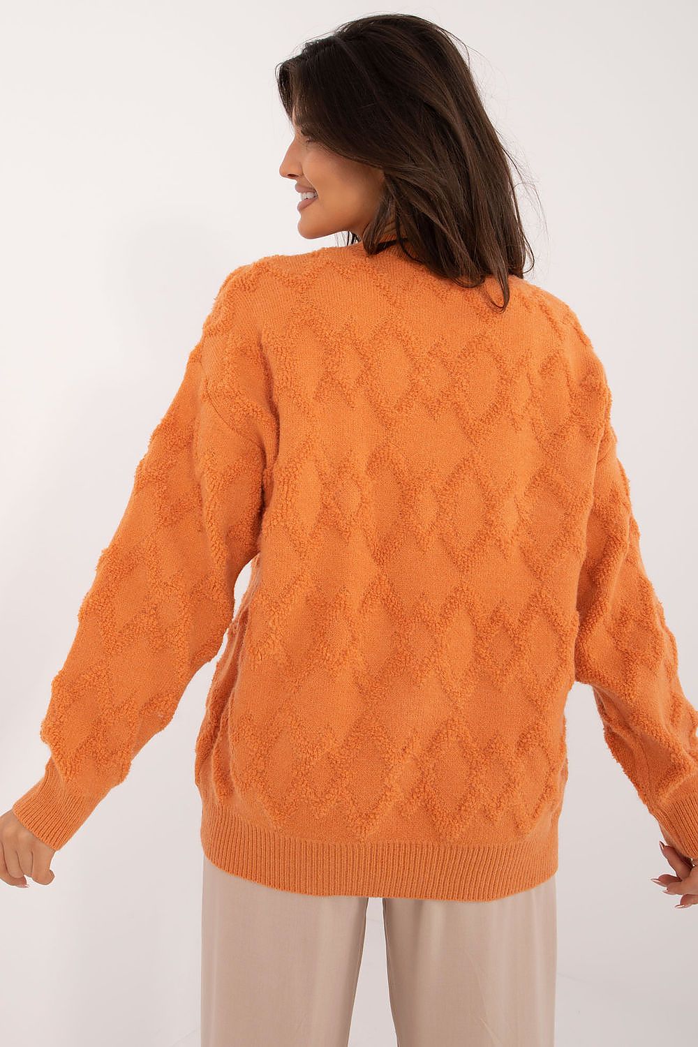 Elegant Women's Casual Sweater by AT featuring a textured weave design, perfect for stylish everyday wear.