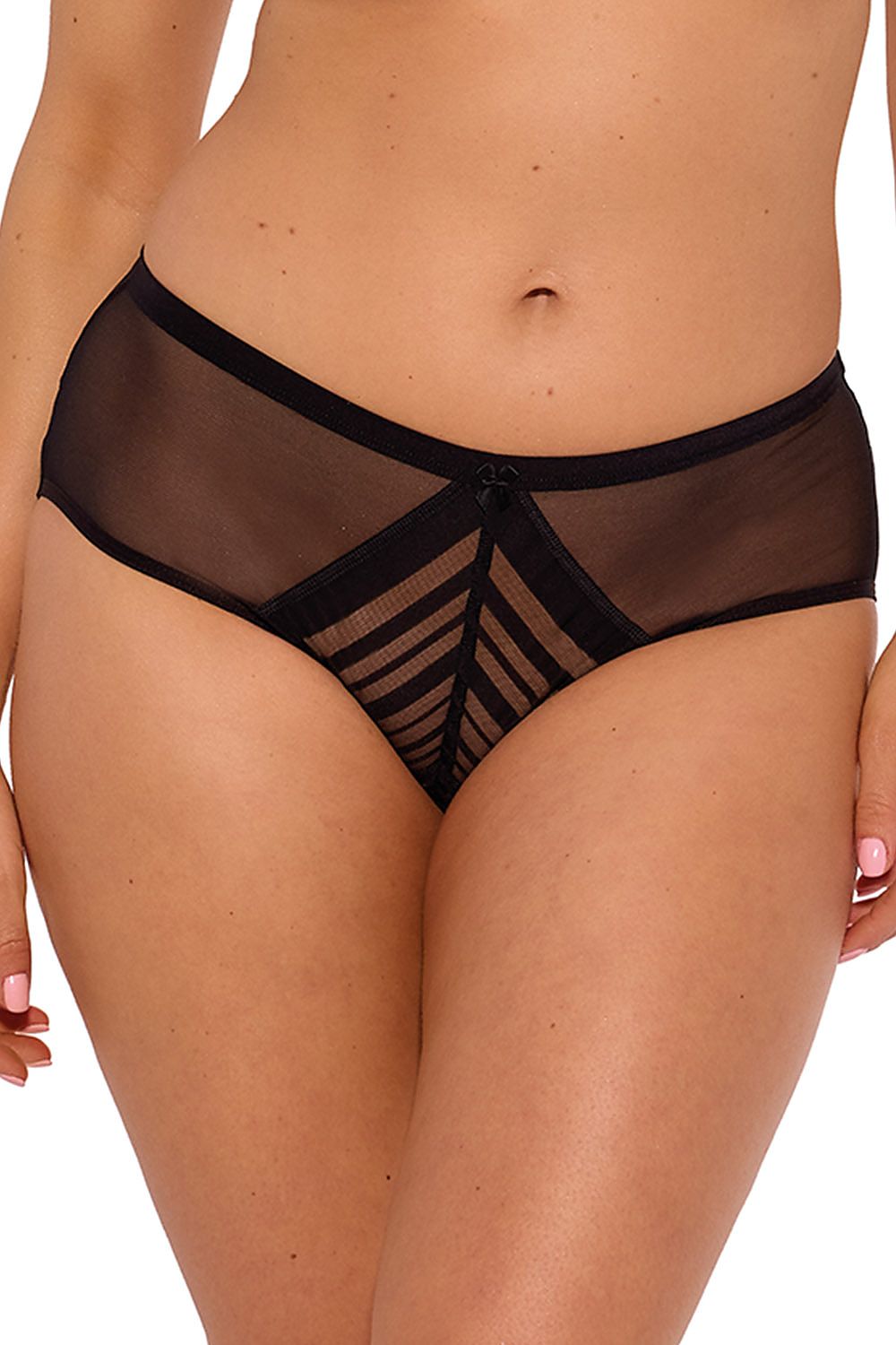Gaia women's classic-cut figs panties featuring elegant mesh details and a comfortable cotton insert, showcased in an exquisite setting.