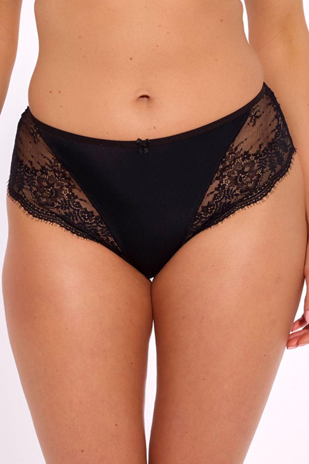 Classic Elegance Lace Embellished Comfort Panties by Gaia showcasing delicate lace details and an ornamental bow for luxurious comfort.