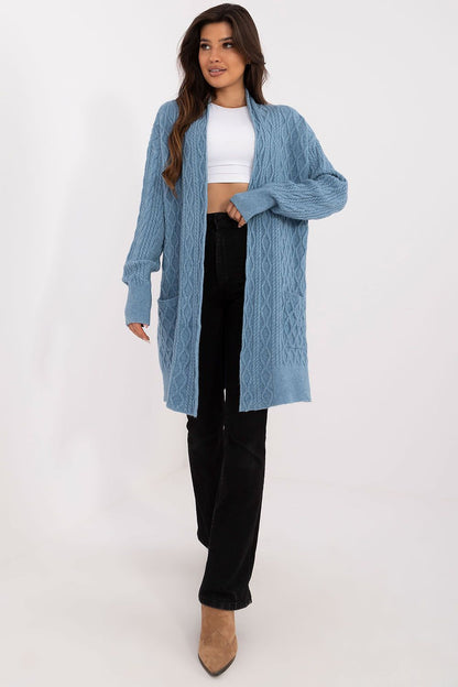 Chic long-length cardigan by AT, made from a soft blend of fabrics, enhancing your wardrobe with a touch of sophistication.