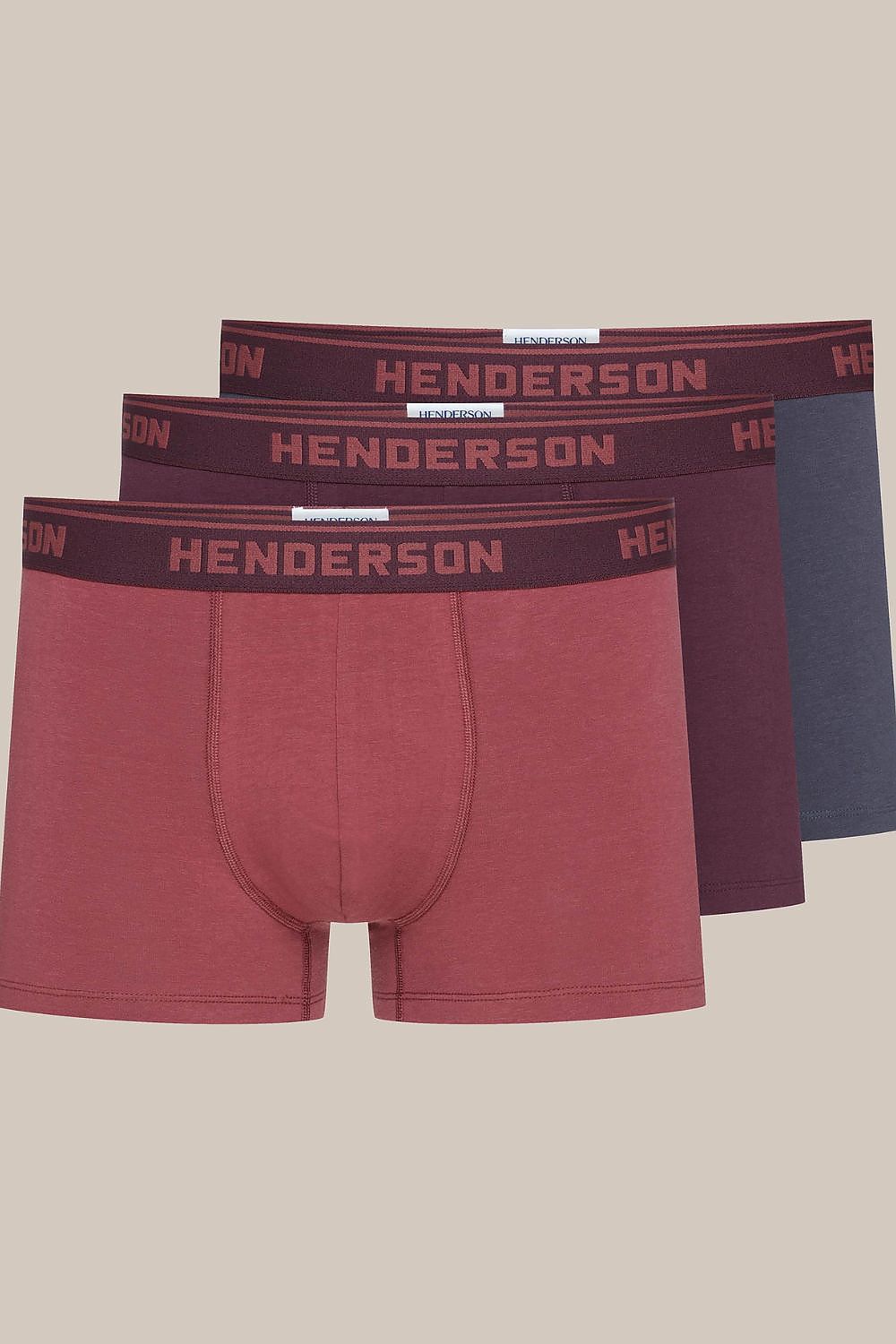 Elegant multipack of Henderson Cotton Stretch Boxer Shorts showcasing a comfortable fit and wide waistband for ultimate luxury in men's underwear.