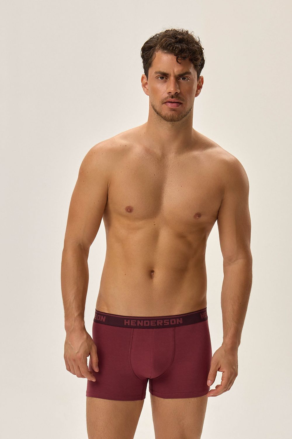 Close-up view of Henderson Cotton Stretch Boxer Shorts highlighting the soft cotton fabric blended with elastane for superior comfort and support.
