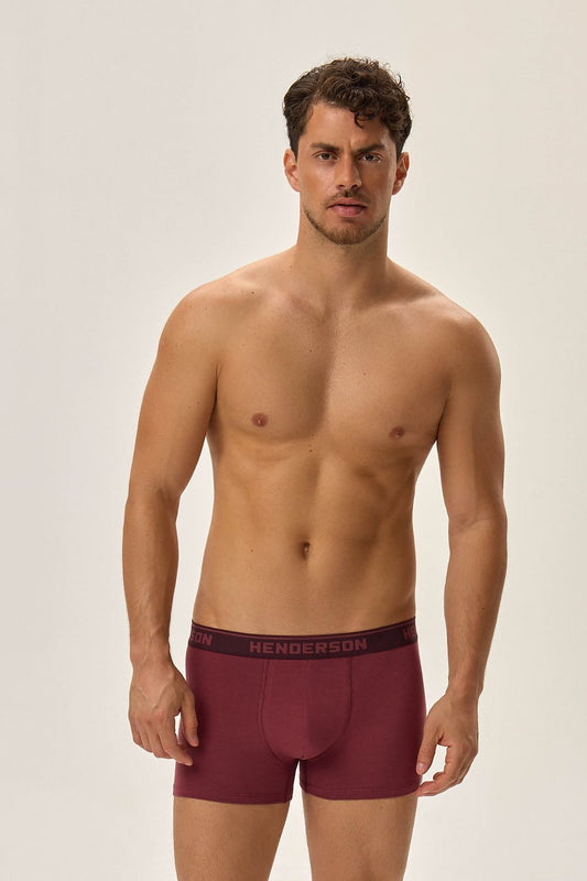 Close-up view of Henderson Cotton Stretch Boxer Shorts highlighting the soft cotton fabric blended with elastane for superior comfort and support.