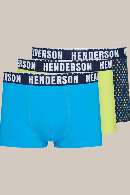 Henderson stylish men's Jet boxers in a luxurious three-pack, crafted from soft cotton for ultimate comfort and featuring a fitted cut and wide waistband for a seamless fit.