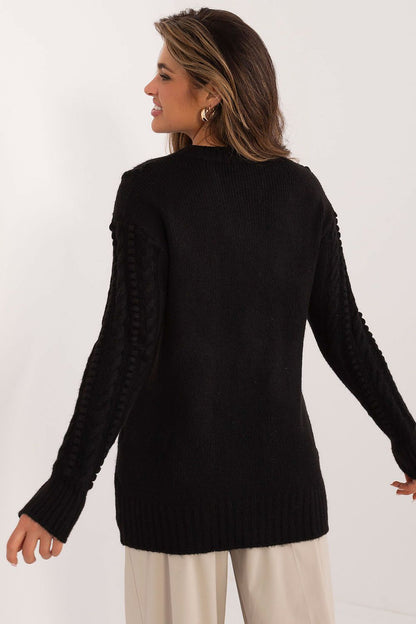 Exquisite long sweater for women by Badu, made of premium acrylic with a fashionable texture, designed for warmth and elegance during cooler days.