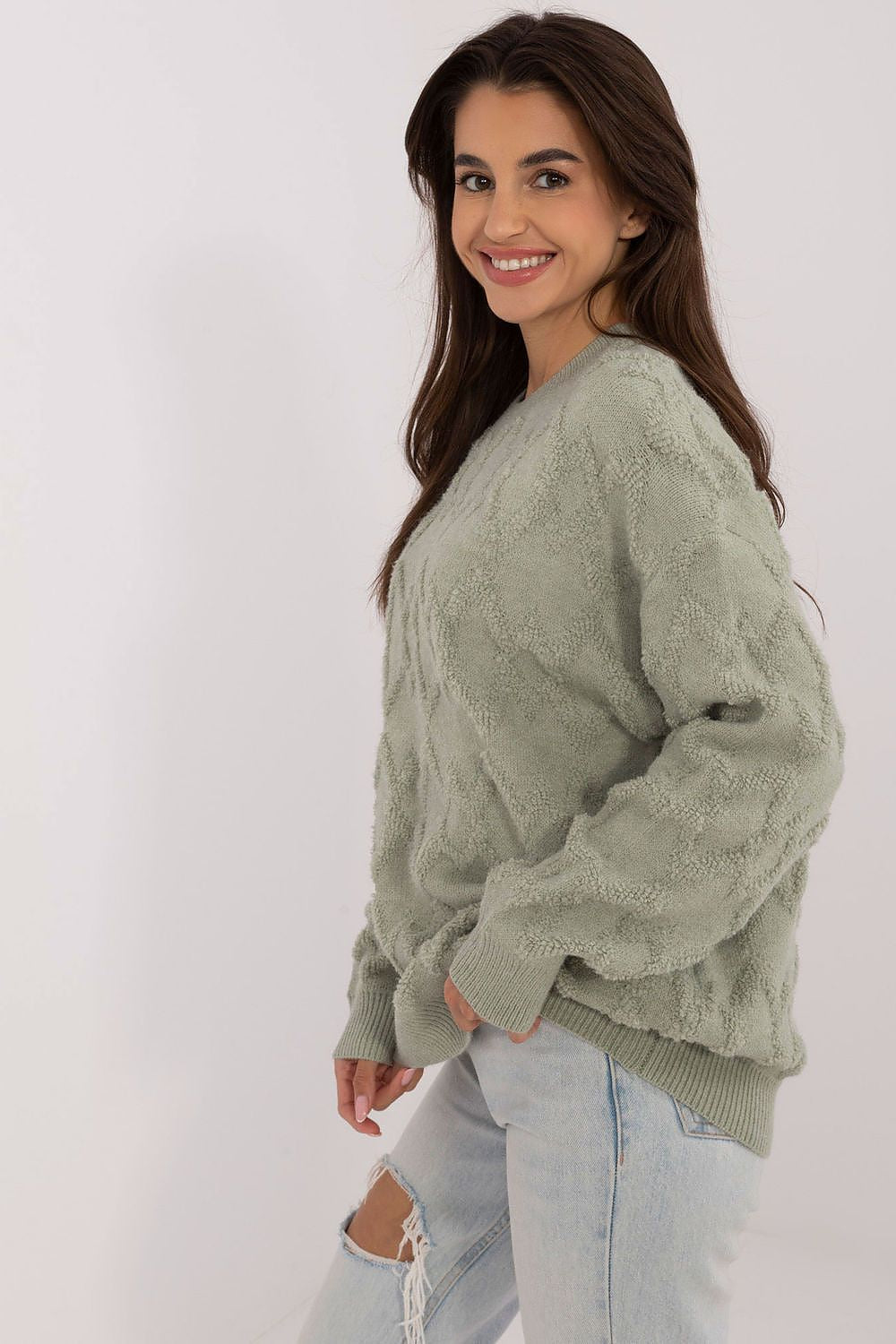 Luxurious Women's Casual Knit Jumper from AT in size EU 0, showcasing an exquisite knit texture, designed for comfort and elegance.
