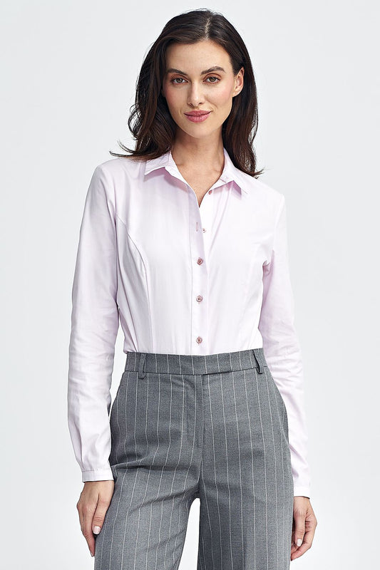 Elegant long sleeve shapewear body by Nife with half-collar, showcasing a perfect fit for sophisticated everyday and special occasion styling.