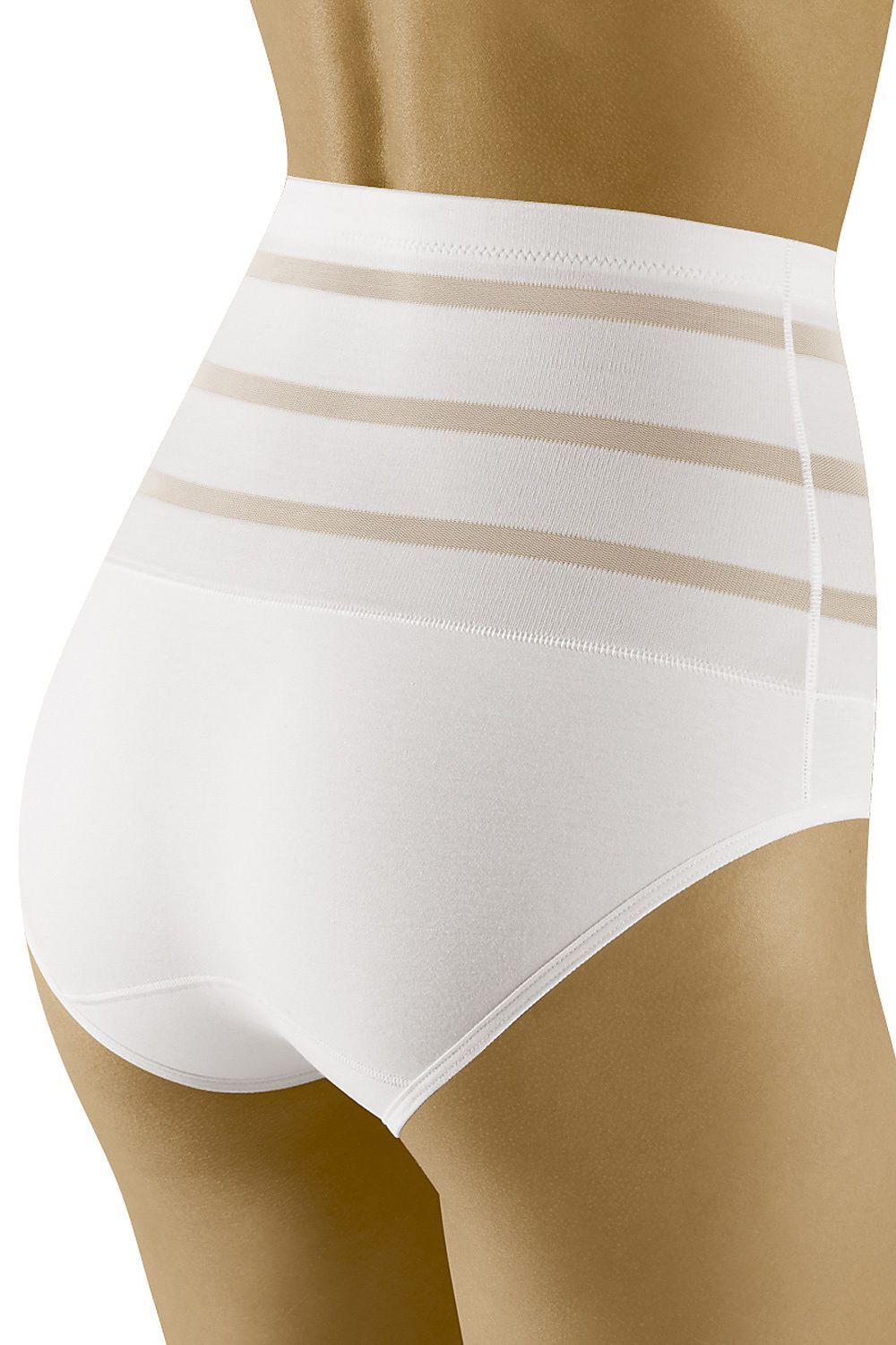 Wolbar high-cut shaping panties featuring a luxurious silicone waistband, designed for elegant comfort and a slimming effect, ideal for women's lingerie collection.
