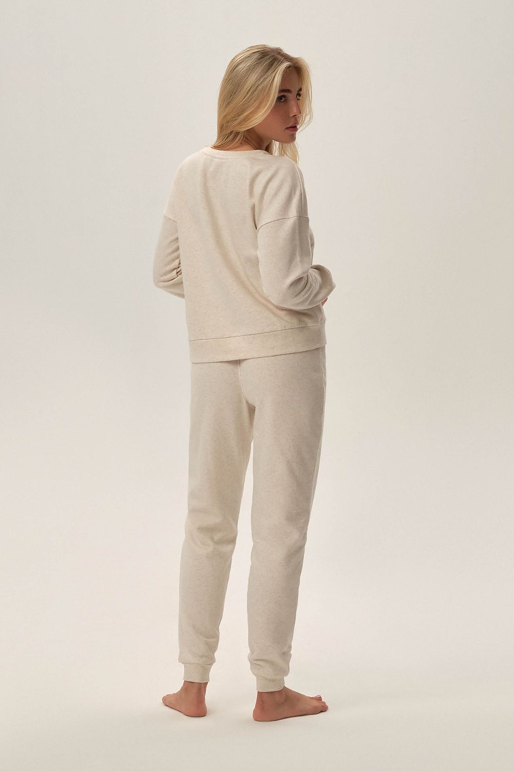Elegant cuffed pants from Henderson's Fune Home Clothing Set, designed for comfort and sophistication with adjustable drawstring for the perfect fit.