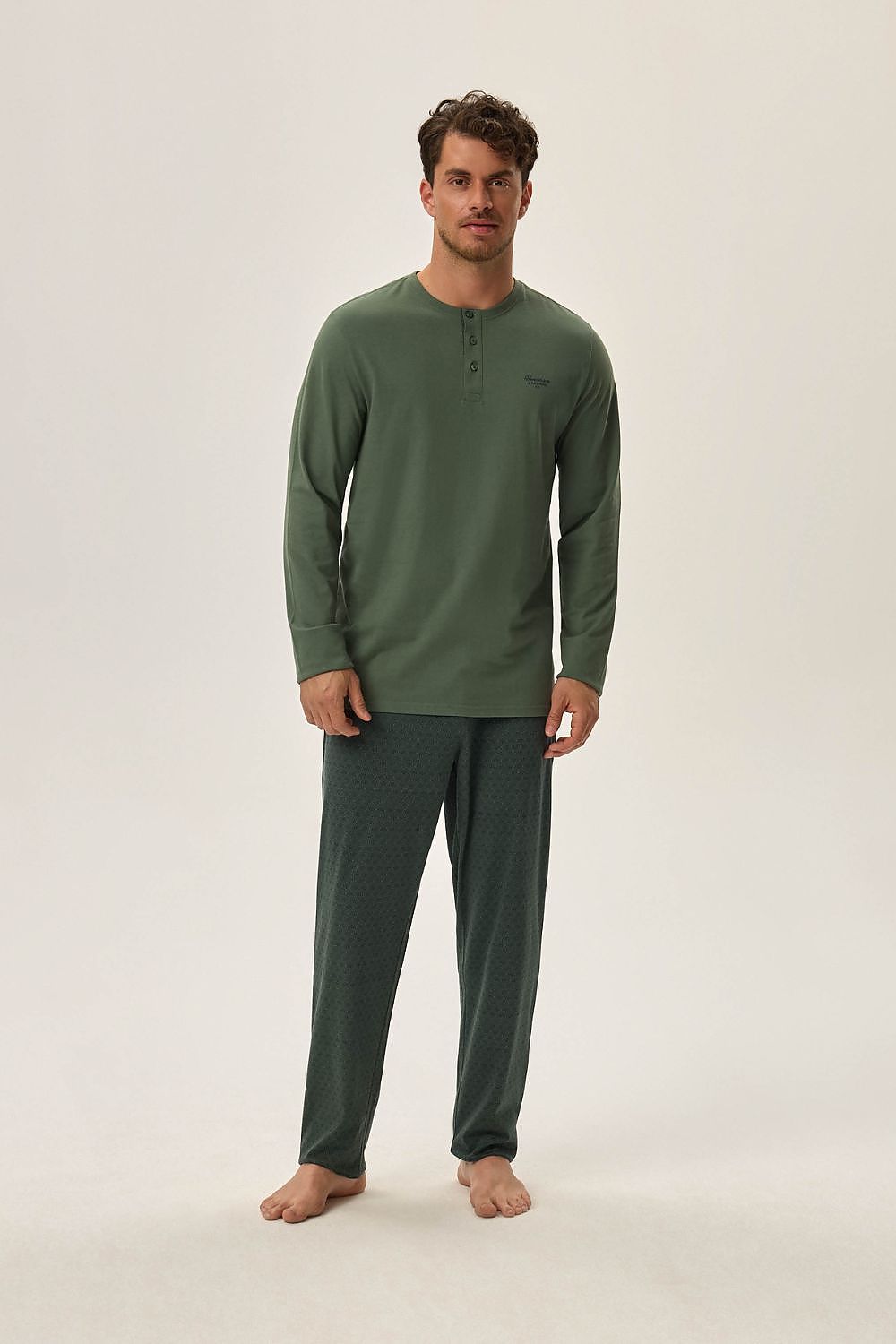 Henderson luxurious Hale pyjamas showcasing elegant cotton sleepwear set with loose fit in uniform colour.