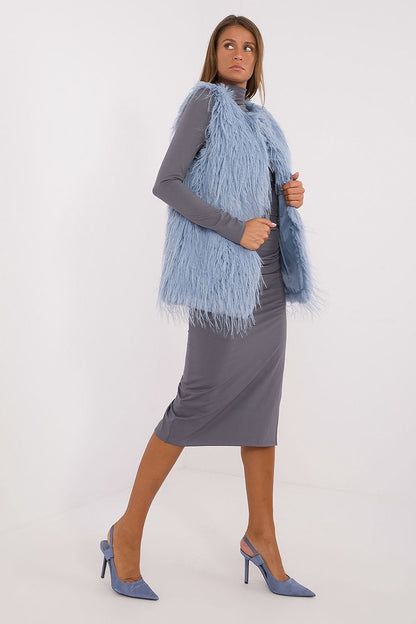Stylish and elegant women's fur vest by AT, perfect for everyday wear, crafted from plush polyester, excellent for layering during cooler seasons.
