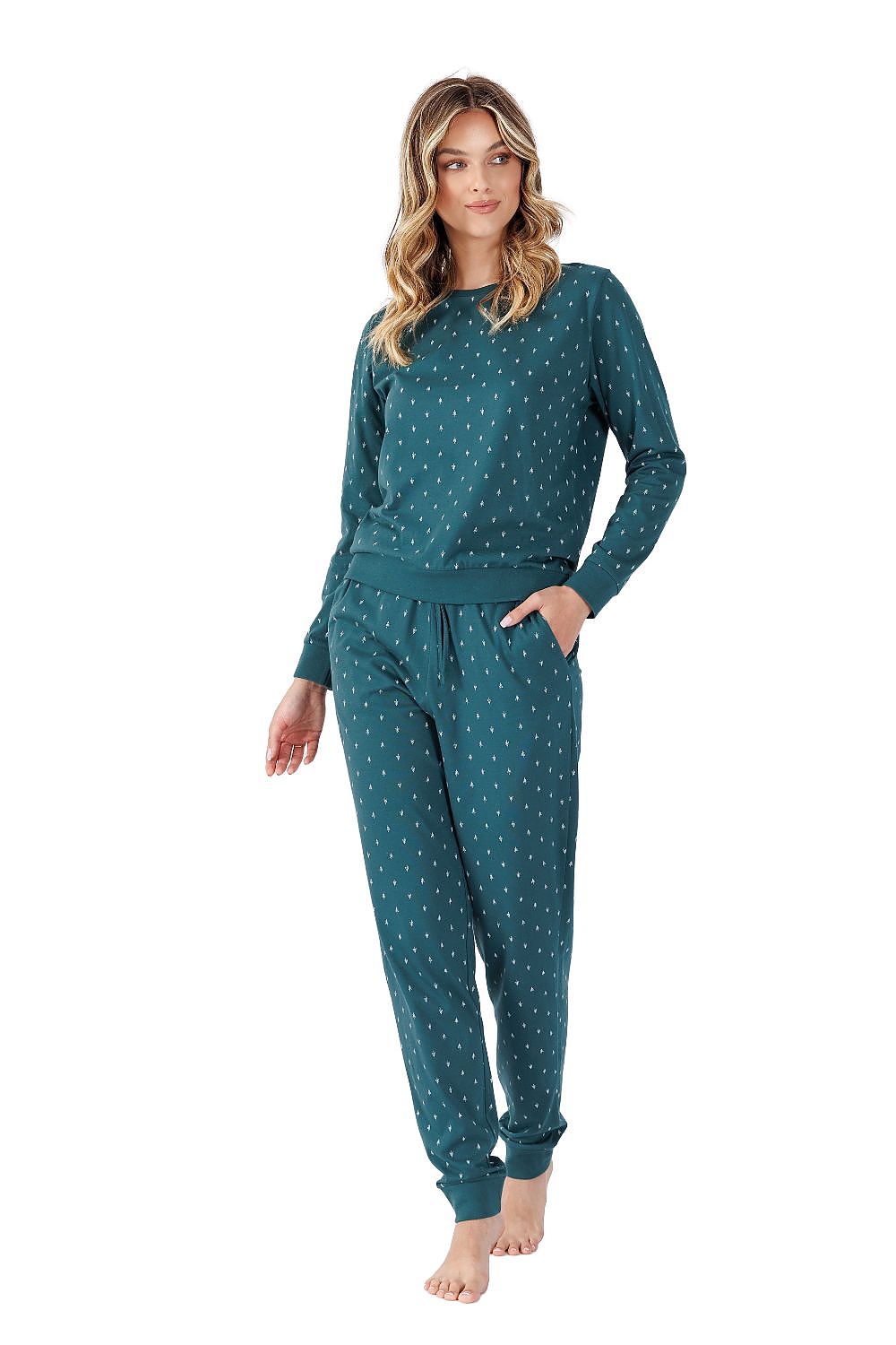 Luxury Women's Pyjamas Set by M-Max featuring a soft 100% cotton fabric, stylish fit and convenient side pockets, perfect for both nightwear and homewear.