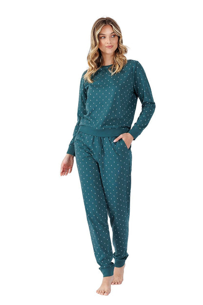 Luxury Women's Pyjamas Set by M-Max featuring a soft 100% cotton fabric, stylish fit and convenient side pockets, perfect for both nightwear and homewear.