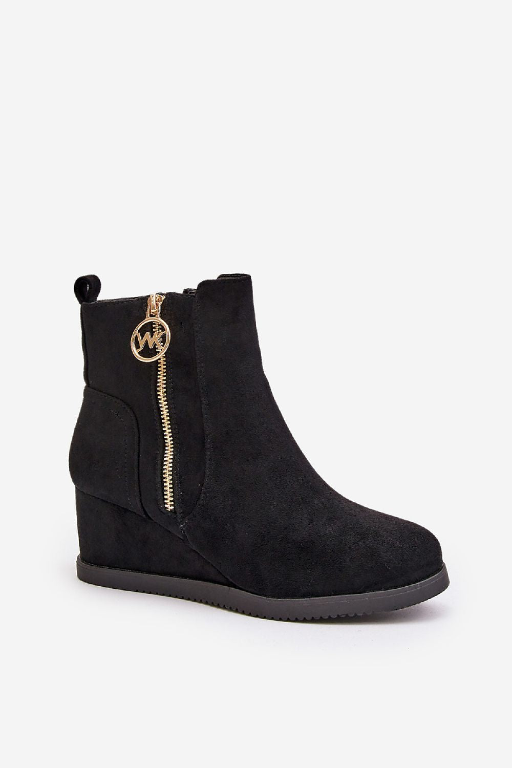 Elegant eco suede buskin boots for women from Step in Style, showcasing a stylish design with a supportive wedge heel and soft warm lining.
