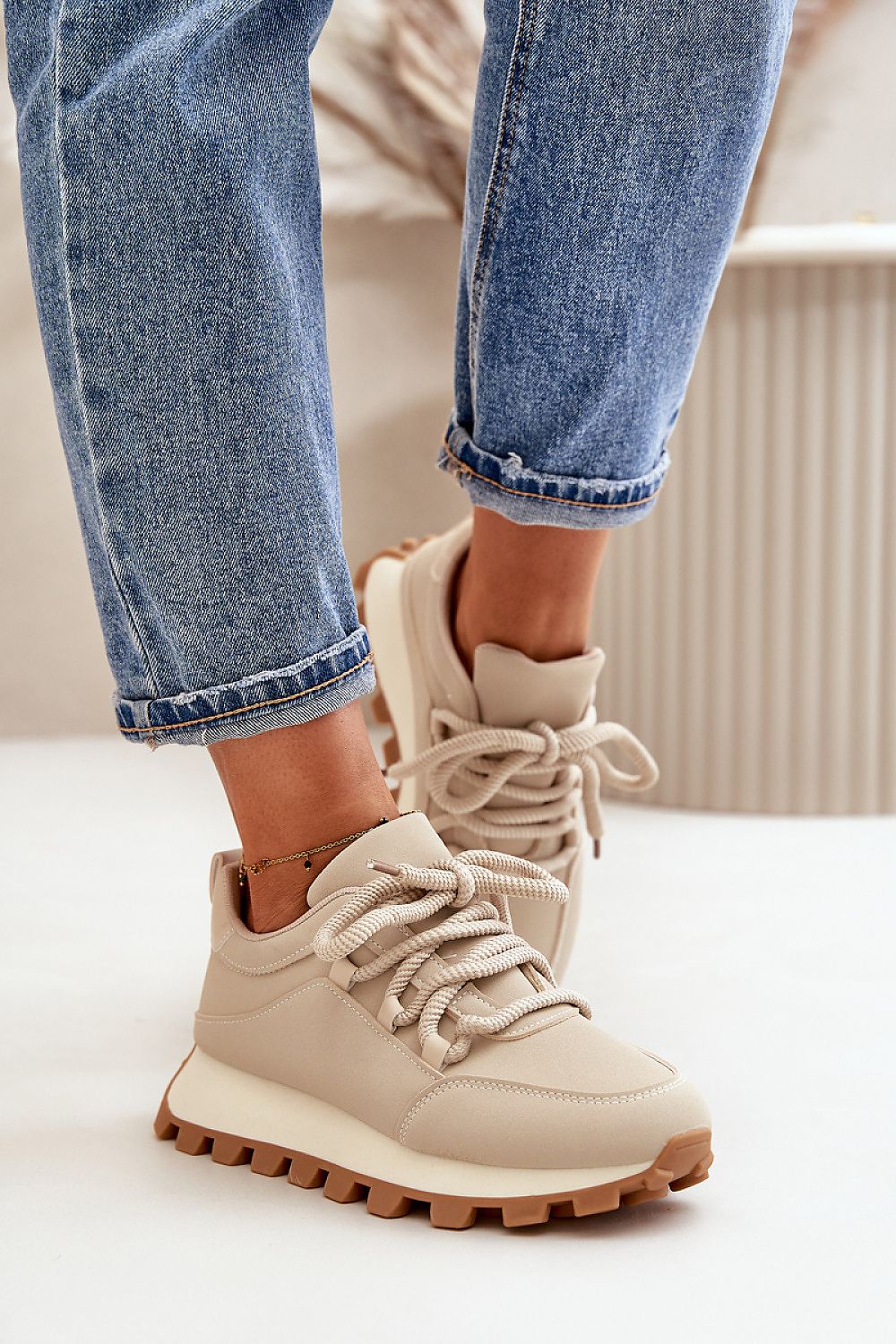 Fashion-forward Women's Eco-Leather Sneakers by Step in Style, designed with a thick foam insole and elevated platform for ultimate comfort.