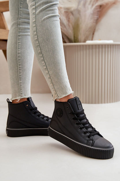 Stylish BIG STAR Women's Eco Leather Sneakers with a solid platform, designed for comfort and elegance, from Step in Style.