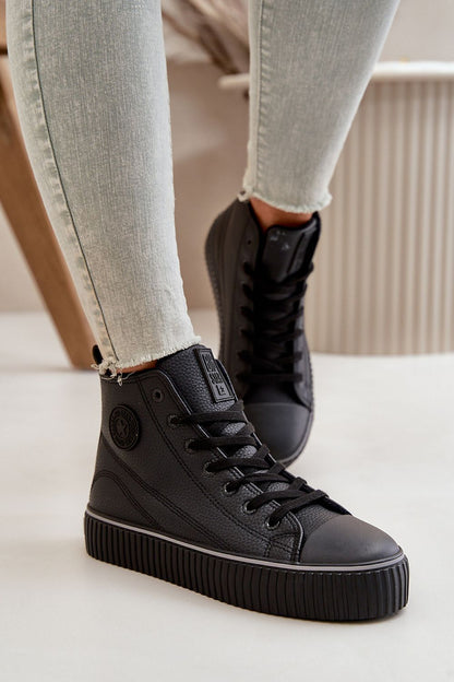 Luxurious BIG STAR Women's Eco Leather Sneakers featuring a solid rubber platform, designed by Step in Style for fashionable and comfortable wear.