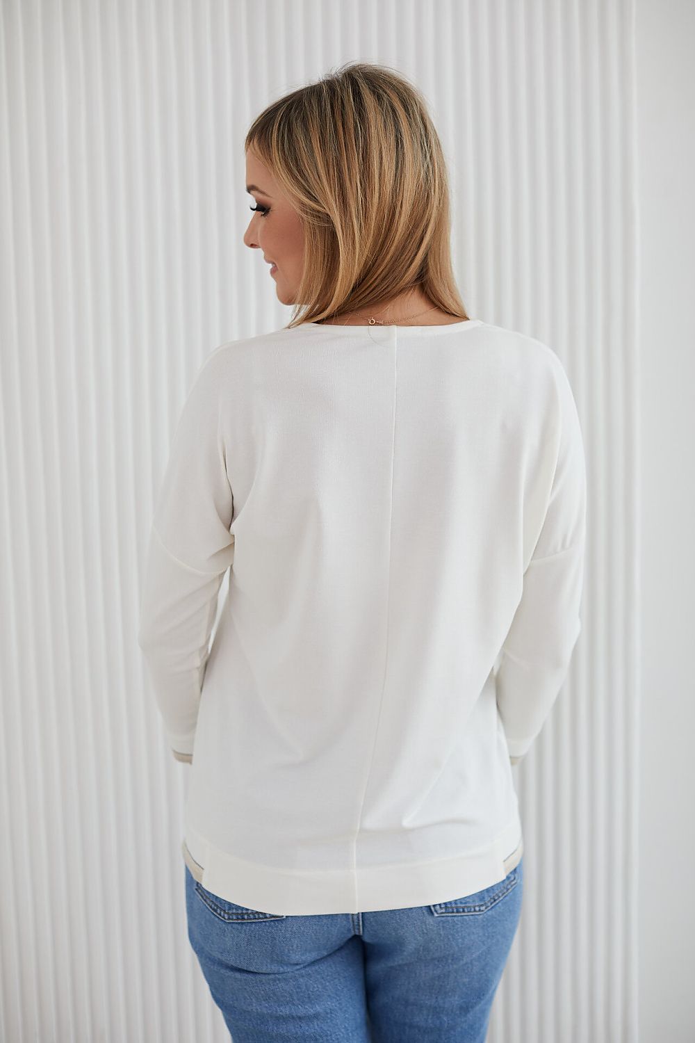 Sophisticated display of La Aurora Kimono Sleeve Sweater, designed for mature women, blending comfort and elegance.