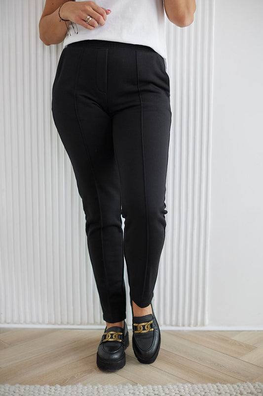 Elegant La Aurora Classic Cotton Tracksuit Trousers for women in luxurious plus sizes, crafted from premium soft cotton with an impeccable finish.