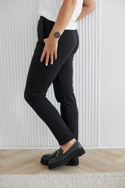 La Aurora luxury classic cotton tracksuit trousers for women, showcasing a sophisticated cut designed for a perfect fit in plus sizes.