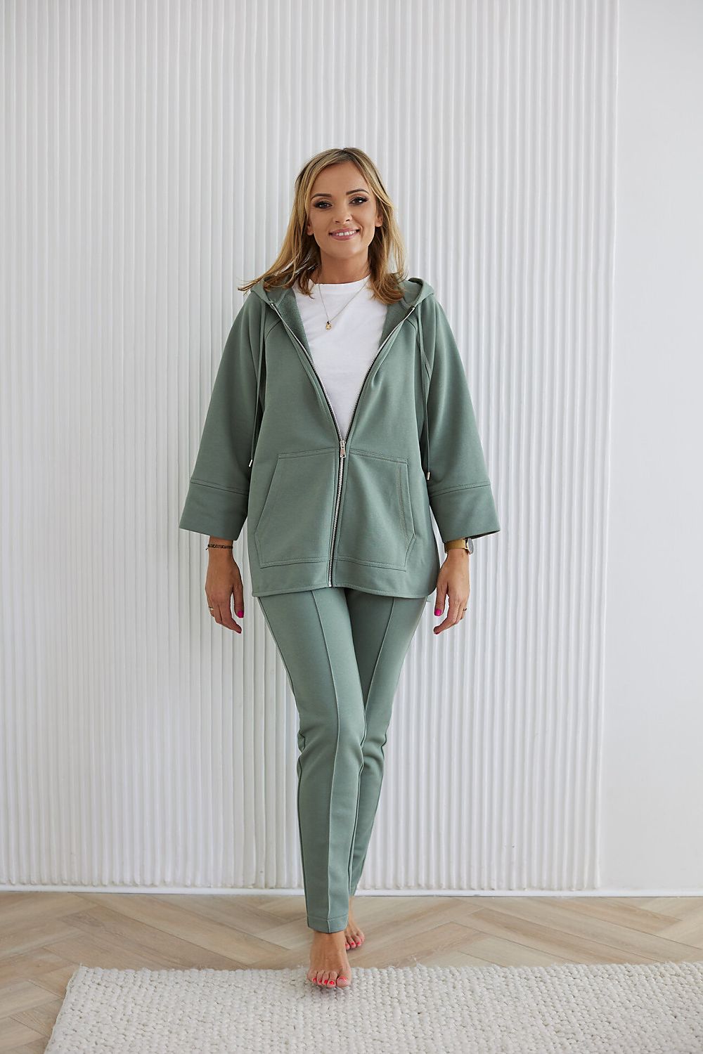 Luxury La Aurora Classic Cotton Tracksuit Trousers for Women in Plus Sizes, showcasing elegant craftsmanship and perfect fit for mature women.
