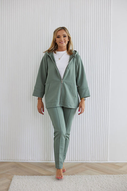 Luxury La Aurora Classic Cotton Tracksuit Trousers for Women in Plus Sizes, showcasing elegant craftsmanship and perfect fit for mature women.