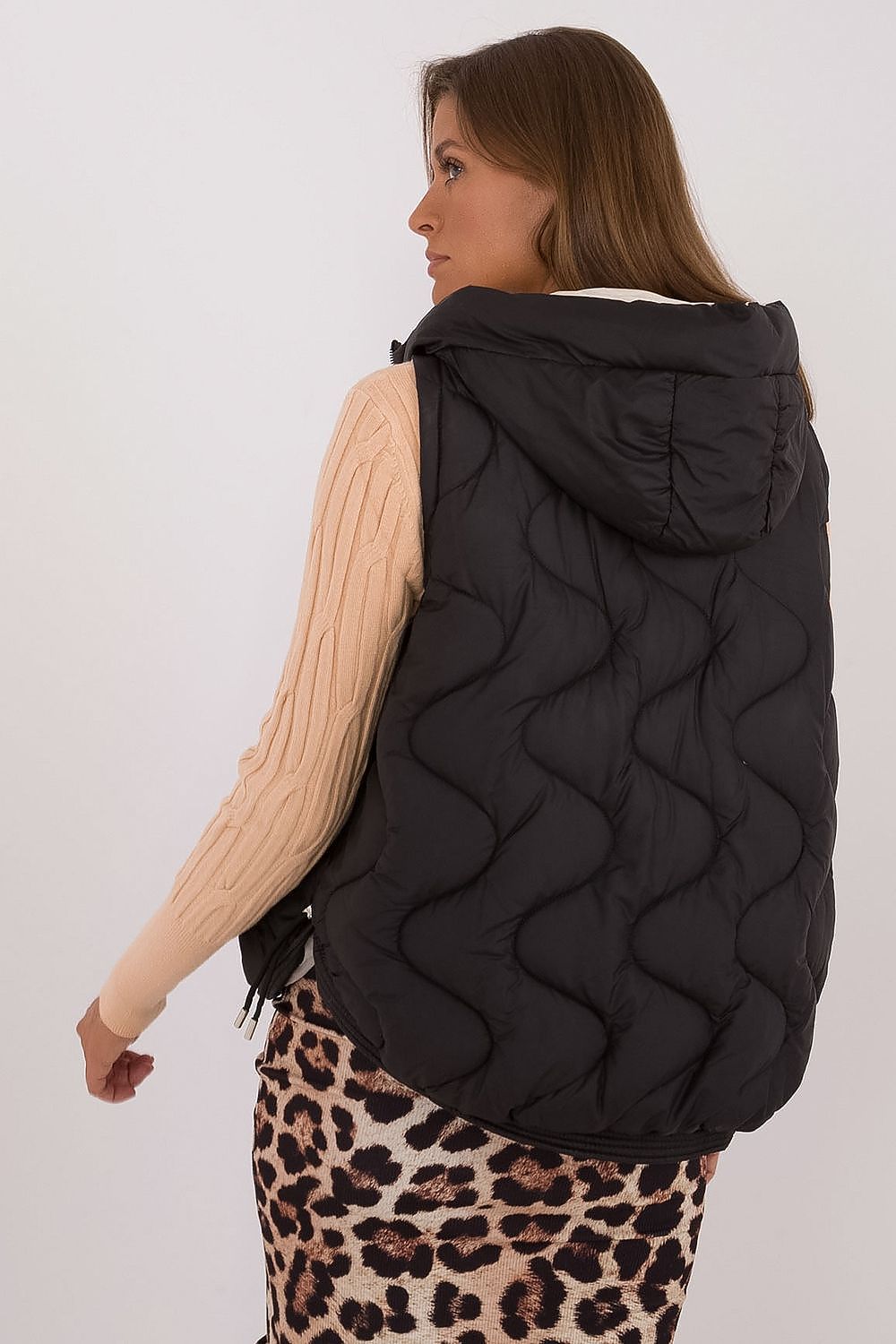 Luxury Women's Quilted Down Vest with Hood by MBM, showcasing lightweight synthetic insulation for elegance and warmth in cold weather.