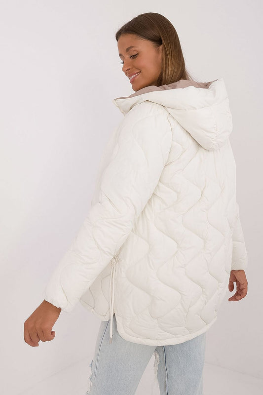 Elegant Women's MBM Quilted Jacket featuring stylish synthetic filling and zip fastening, perfect for chilly days.