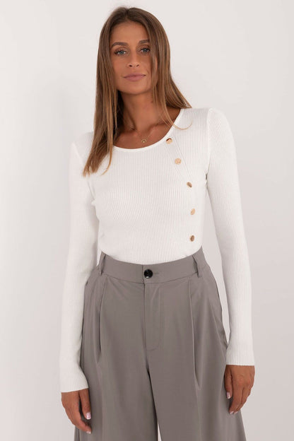 Stylish women's sweater by AT, perfect for versatile outfits, with a timeless design and decorative buttons, crafted for comfort and elegance.