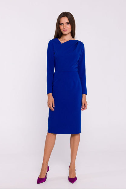 Stylove pencil cut dress displayed on a model, exemplifying chic elegance with its long sleeves and tailored fit.