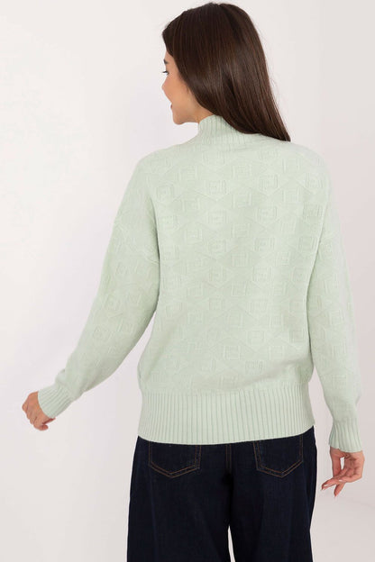 Stylish long sleeve sweater by AT, crafted from a luxurious acrylic-polyester blend, perfect for a comfortable and fashionable look.