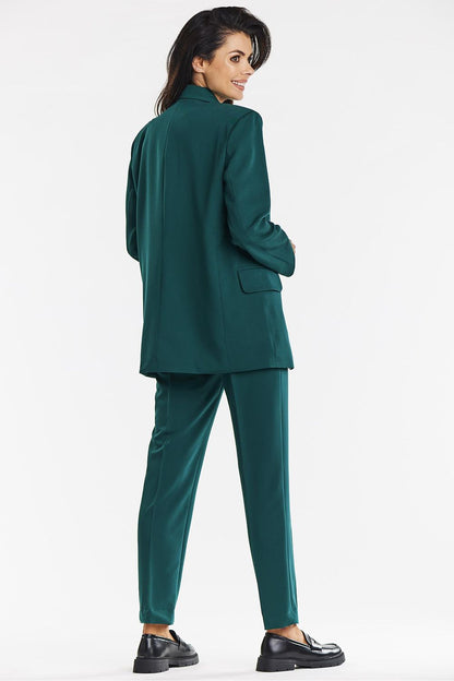 Luxurious grey loose fit jacket by Awama, featuring contrasting lining and a chic design for casual and professional wear.