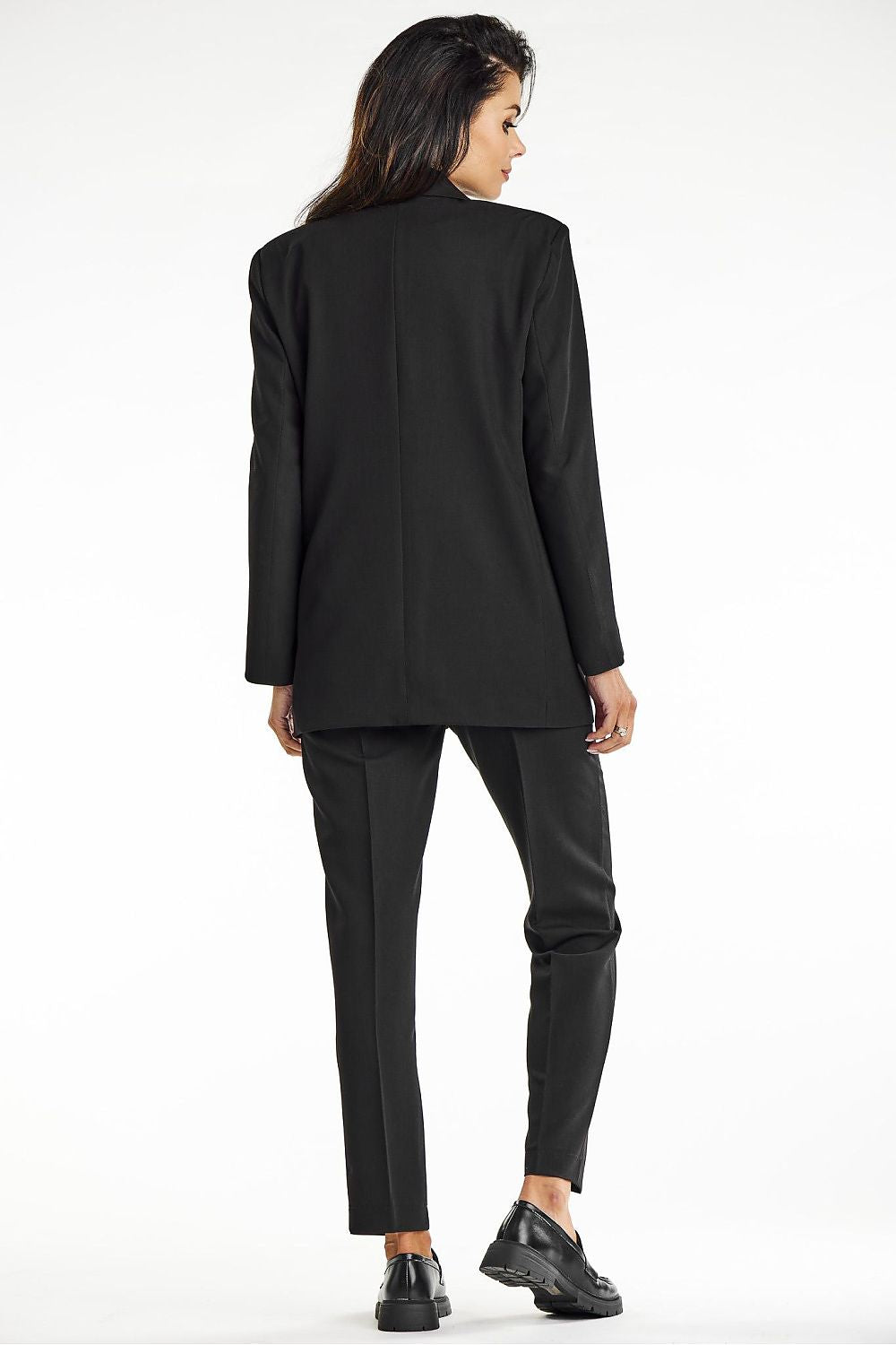 Premium grey loose fit jacket with contrasting lining by Awama, combining luxury and functionality.