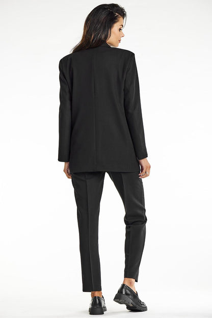 Premium grey loose fit jacket with contrasting lining by Awama, combining luxury and functionality.